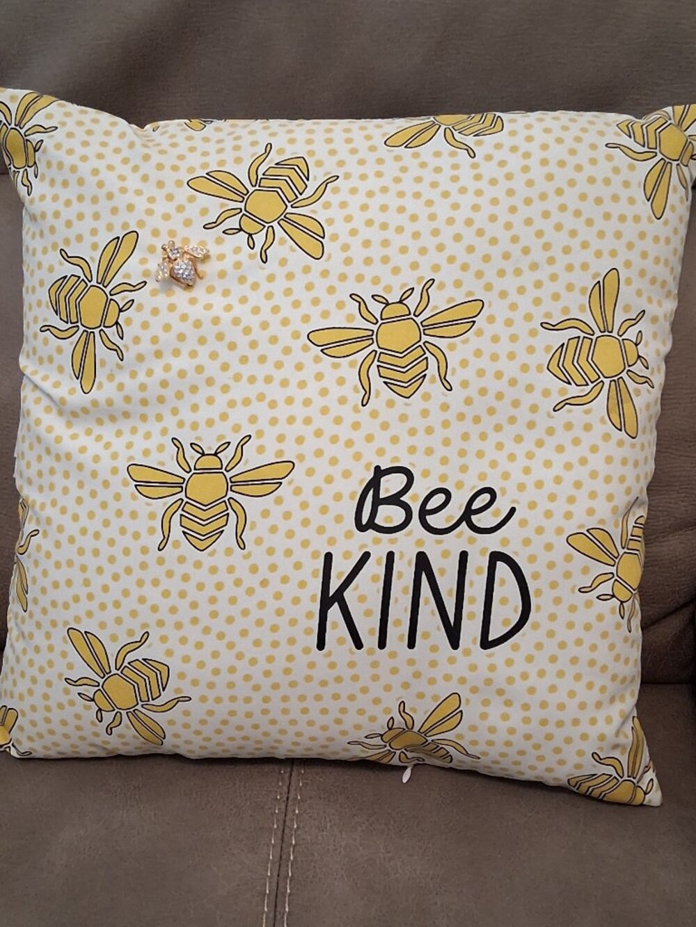 Joan Rivers Bee Brooch & Bee Kind Accent Throw Pillow for your Spring Decor